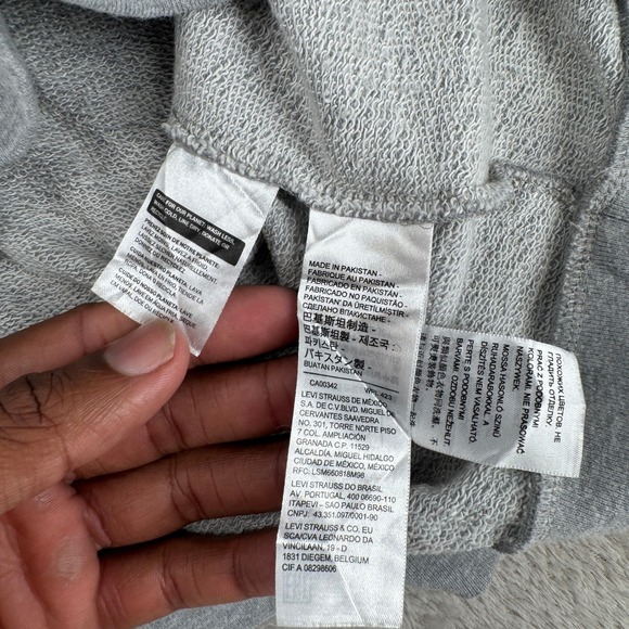 Levis Silver Tab Prism Sweatshirt Hoodie Mens Large Gray Heather French Terry - Picture 4 of 9